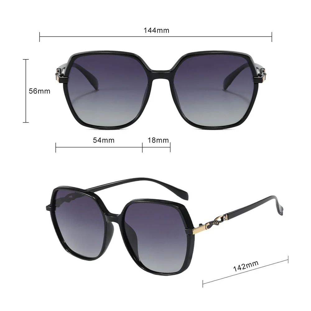 Techsuit 5223 Women's Sunglasses, Polarized, UV Protection, Black - Image 6