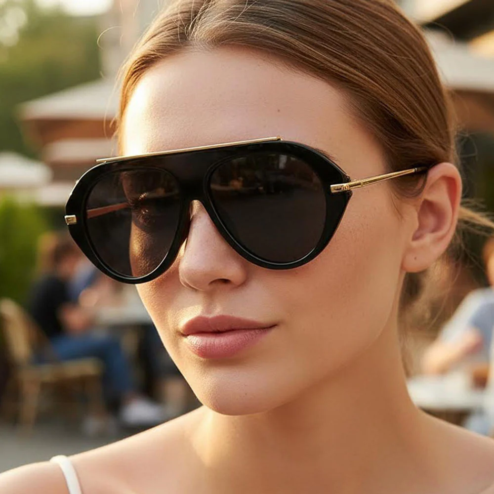 Techsuit 8092 Women's Sunglasses, Black Brown - Image 4