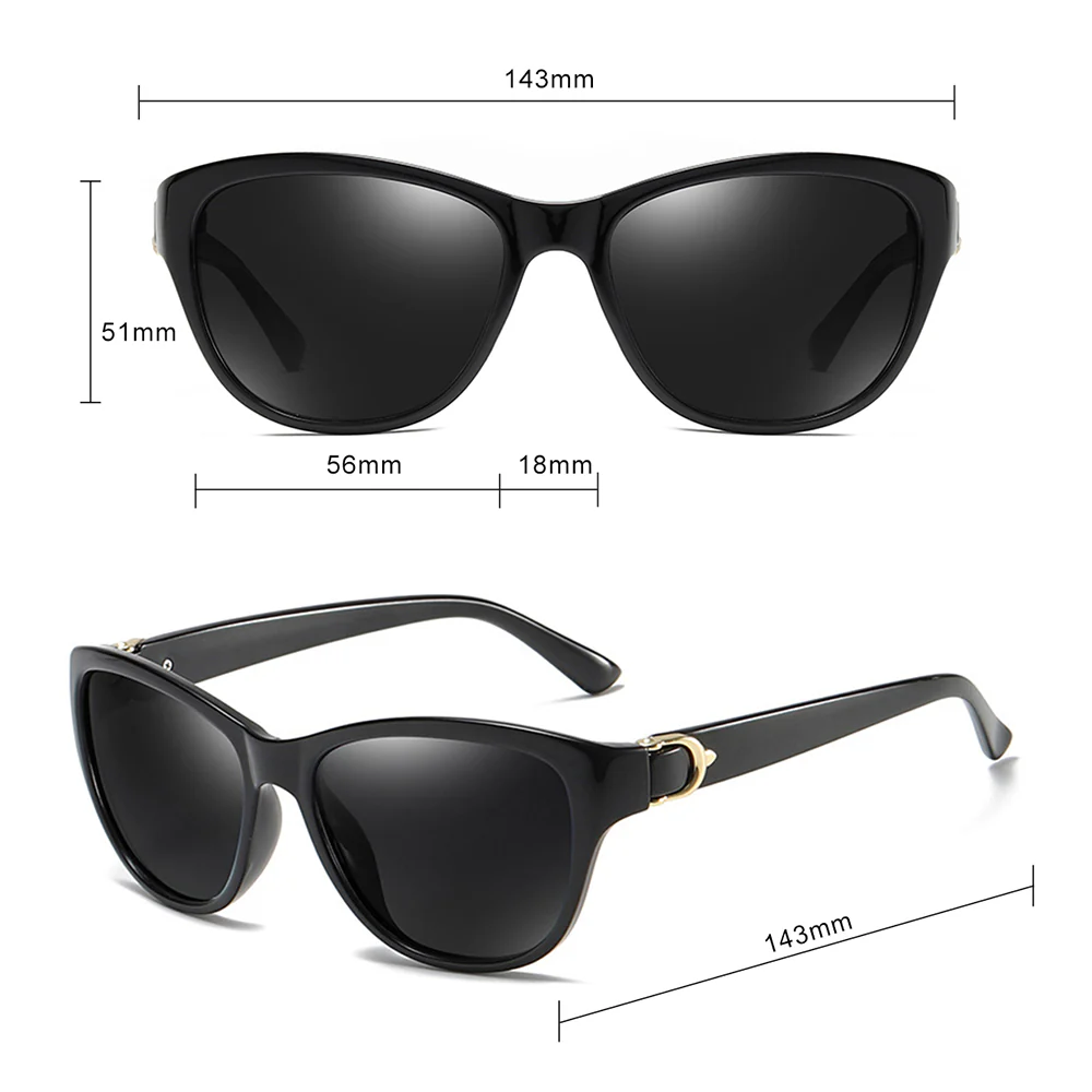 Techsuit A572 Women's Sunglasses, Polarized, UV Protection, Brown White - Image 7