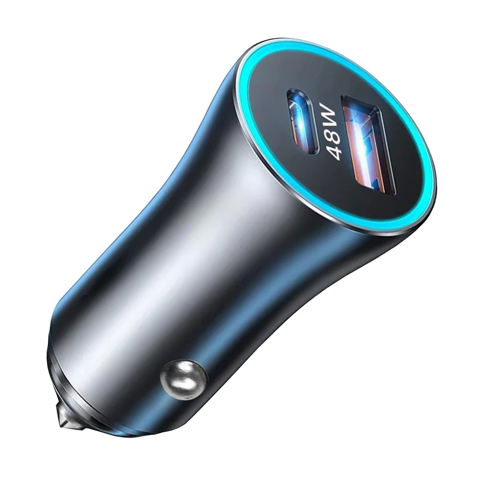 Techsuit C3 RescueVolt Car Charger, 48W, 3A, 1 x USB-A - 1 x USB-C, Gray - Image 3