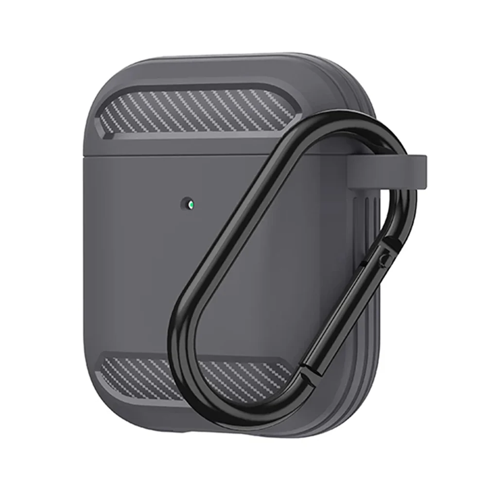 Techsuit Carbon Case for Apple AirPods Gen 2 / Gen 1, Gray