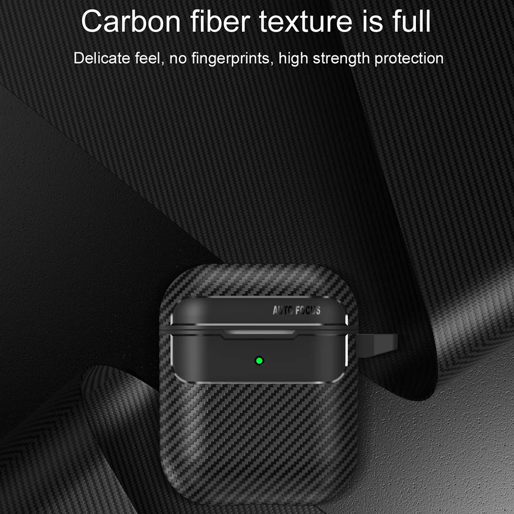 Techsuit CarbonFiber Case for Apple AirPods Gen 2 / Gen 1, Black - Image 4