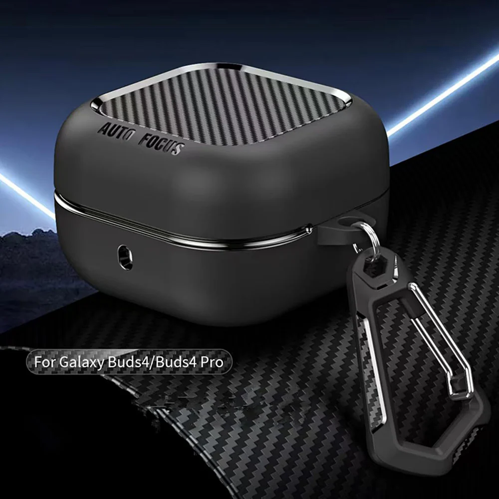 Techsuit CarbonFiber Case for Samsung Galaxy Buds4 / Buds4 Pro, Black - Image 2