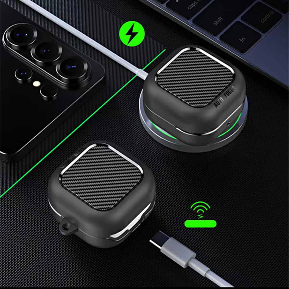 Techsuit CarbonFiber Case for Samsung Galaxy Buds4 / Buds4 Pro, Black - Image 5