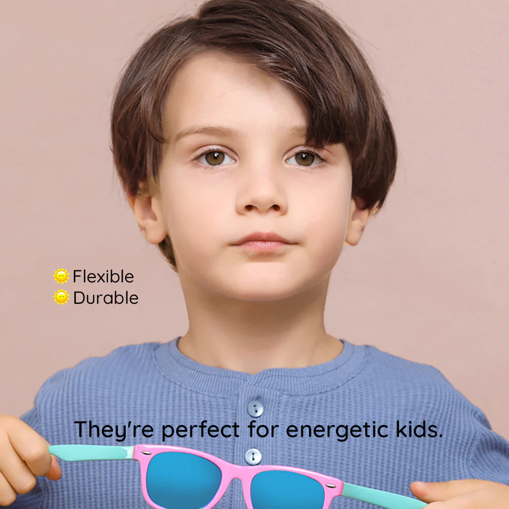 Techsuit D802 Kids' Sunglasses, Polarized, UV Protection, Black Blue - Image 6