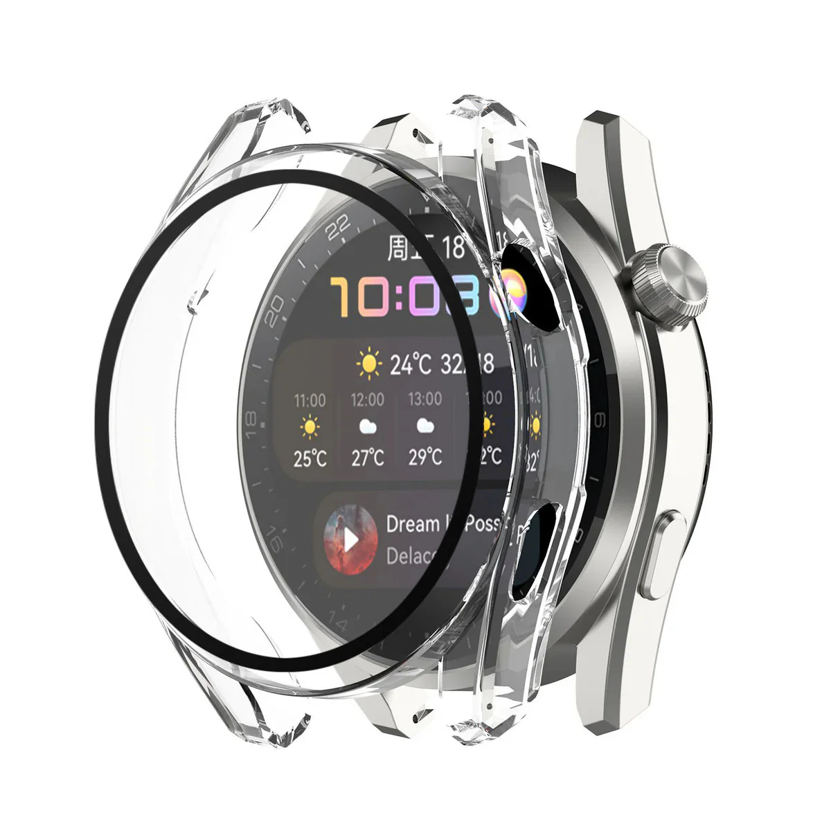 Techsuit Defense360 Pro Case for Huawei Watch 3, Transparent