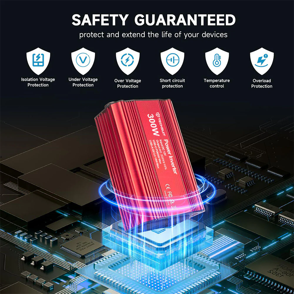 Techsuit FlexiCarVolt Electric Car Inverter, 300W - Image 3