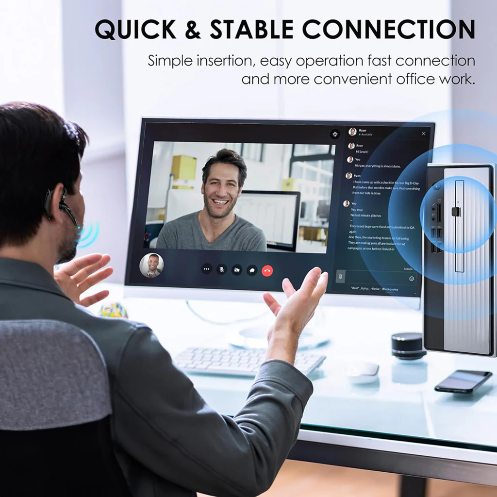 Techsuit Hearyo A6L Bluetooth Call Center Headset, Black - Image 9