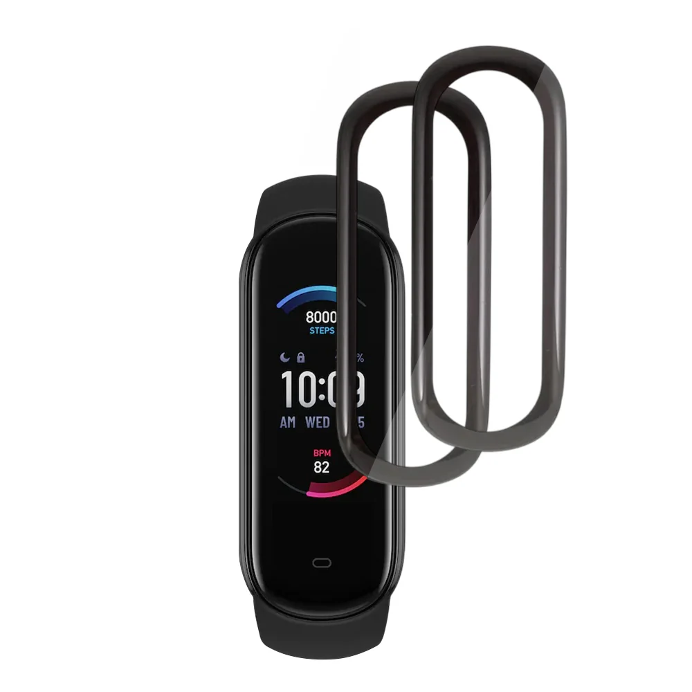 Techsuit Nano Flex Protection Film for Amazfit Band 5, Set of 2 pieces, Plastic, Black - Image 2