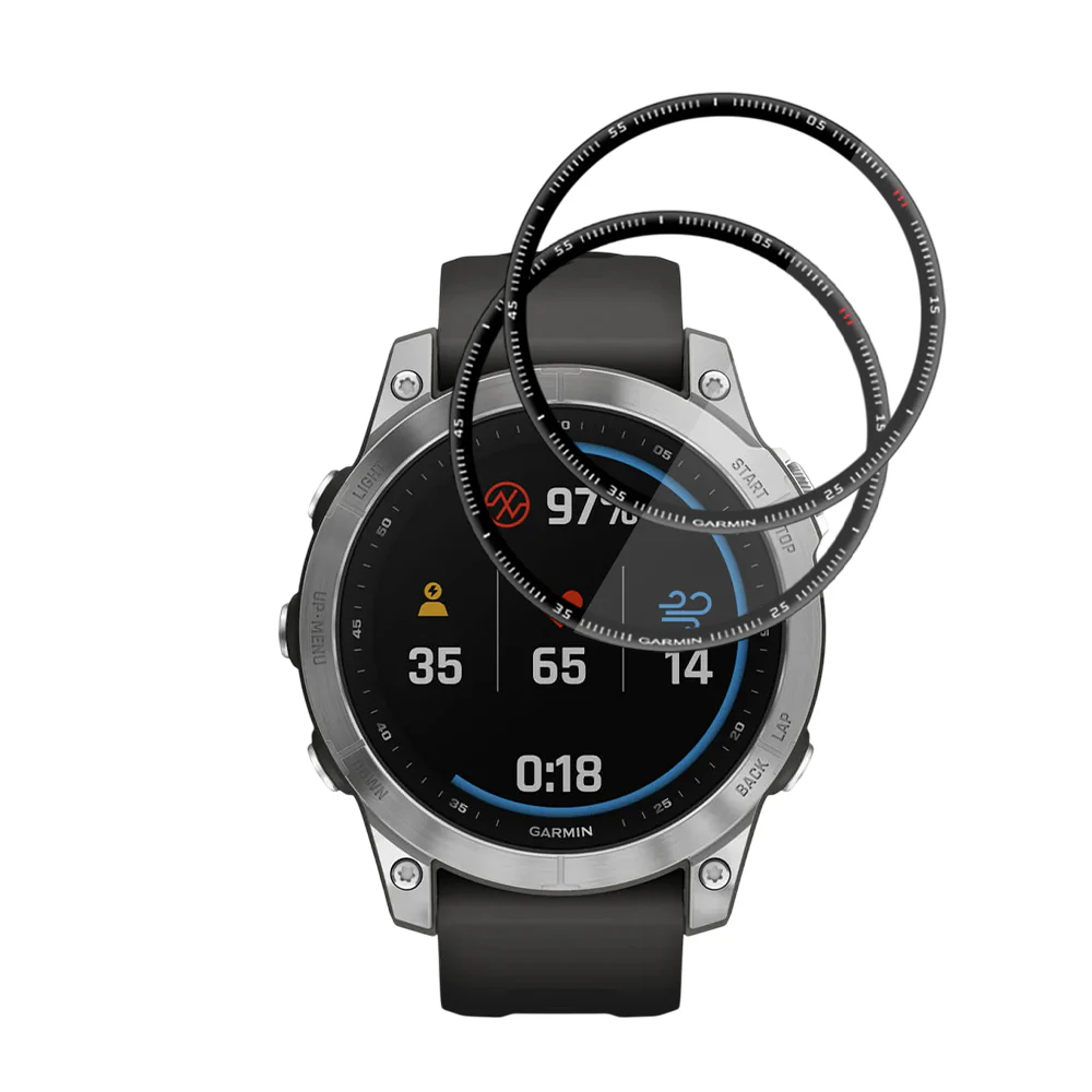 Techsuit Nano Flex Protection Film for Garmin Fenix 7, Set of 2 Pieces, Plastic, Black - Image 2