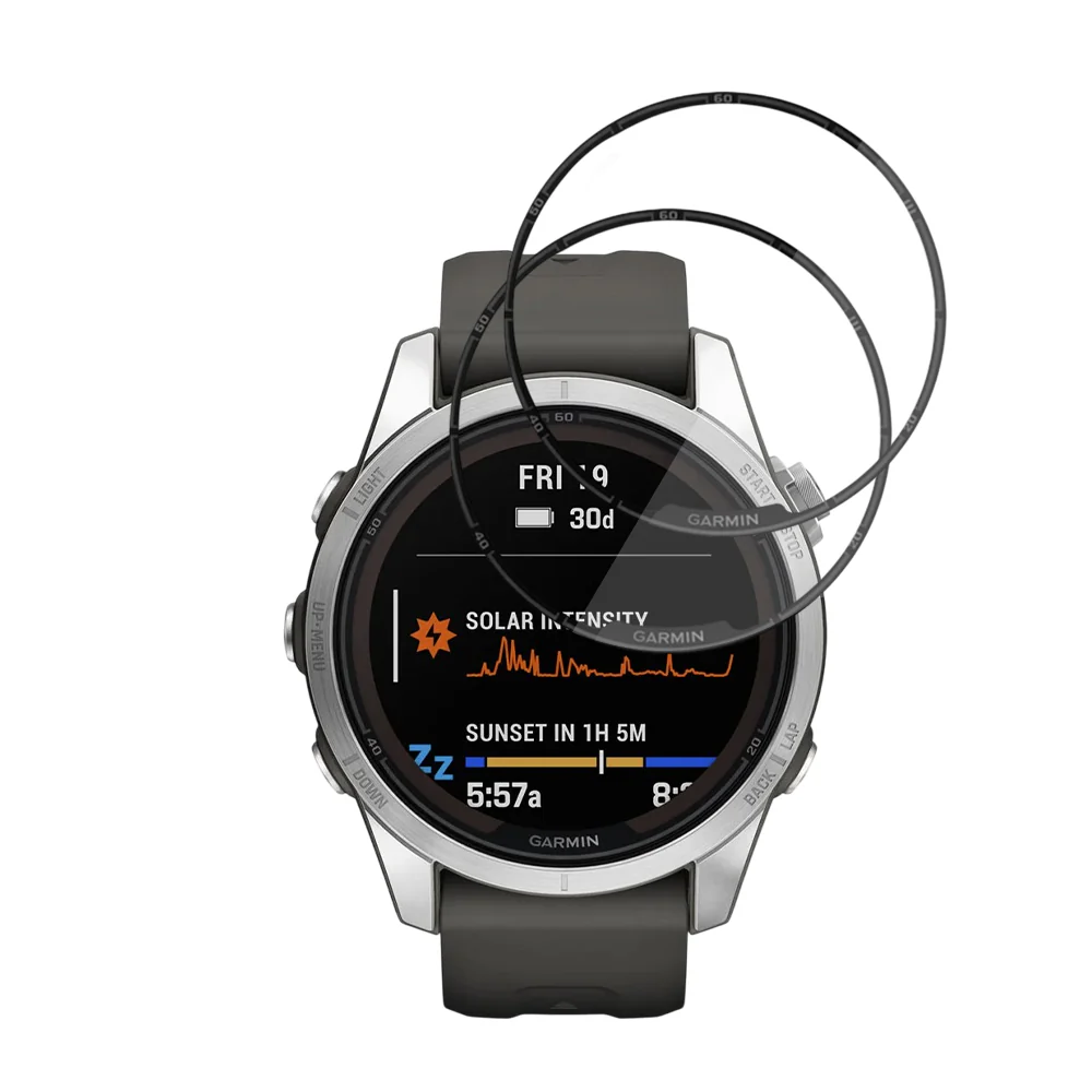 Techsuit Nano Flex Protection Film for Garmin Fenix 7S Pro Solar, Set of 2 pieces, Plastic, Black - Image 2