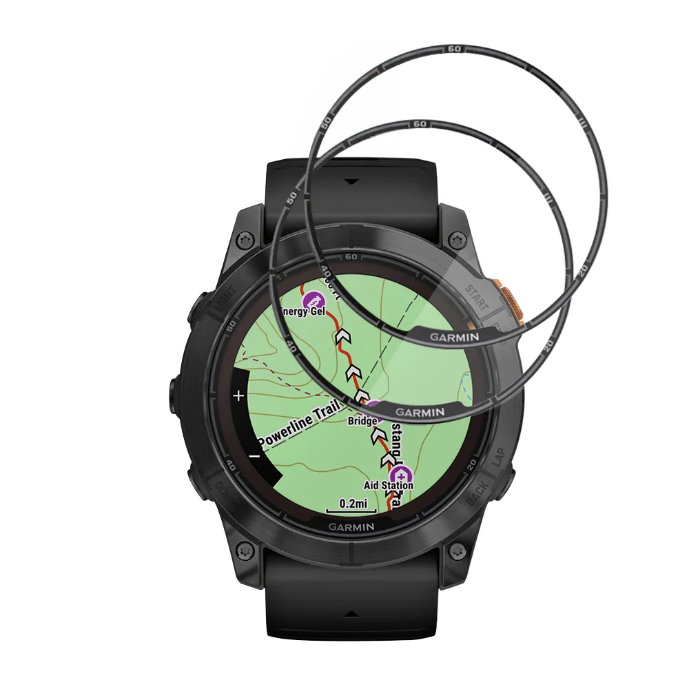 Techsuit Nano Flex Protection Film for Garmin Fenix 7X Pro Solar, Set of 2 pieces, Plastic, Black - Image 2