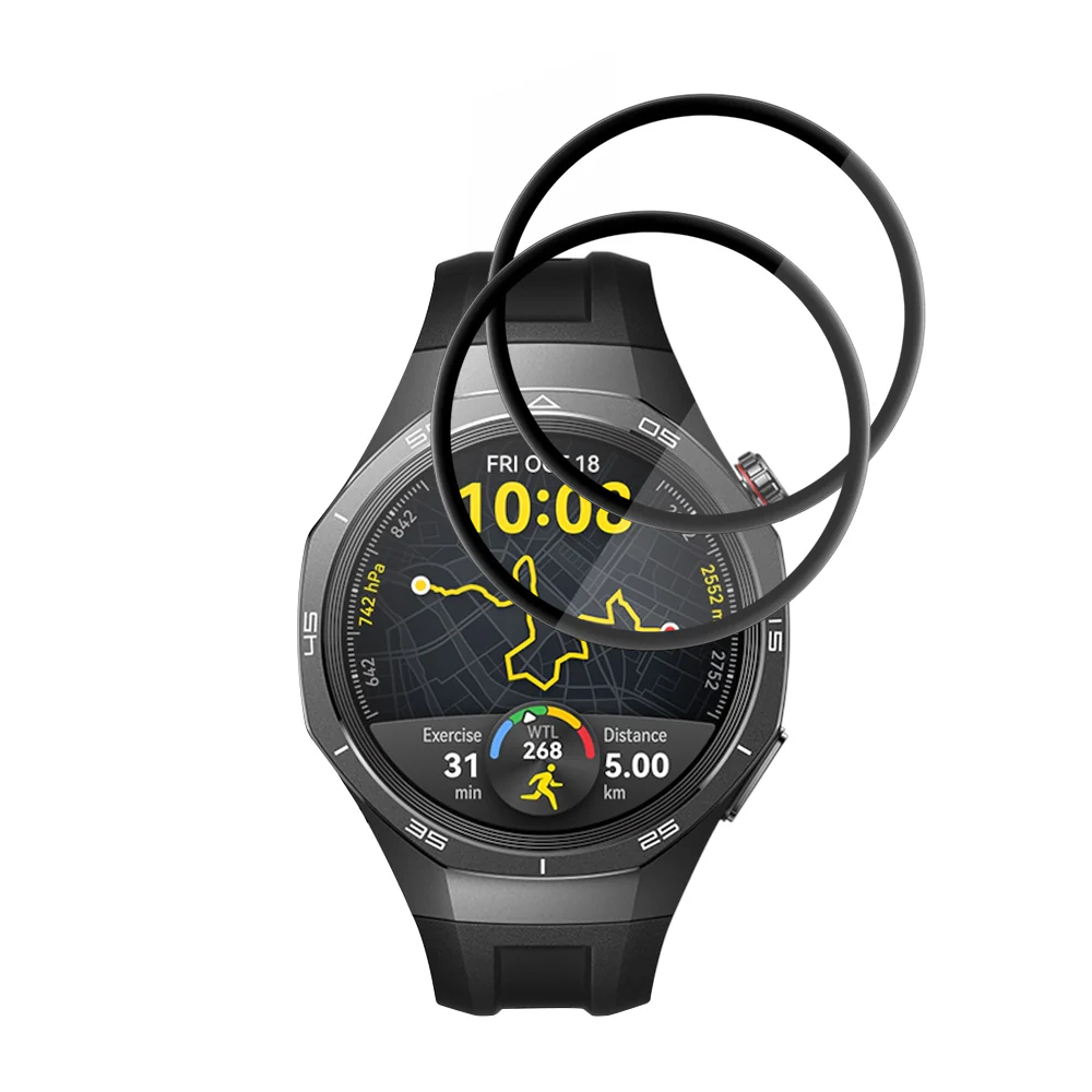 Techsuit Nano Flex Protection Film for Huawei Watch GT 5 Pro 46mm, Set of 2 Pieces, Plastic, Black - Image 2
