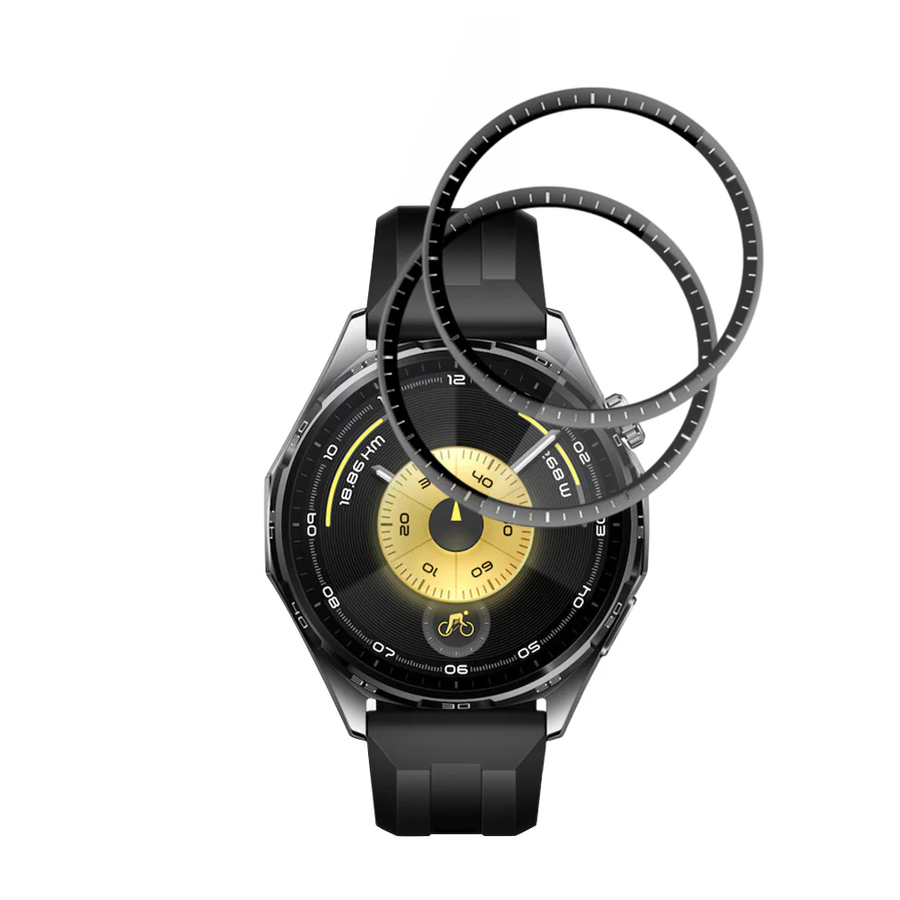 Techsuit Nano Flex Protection Film for Huawei Watch GT 6 46mm, Set of 2 Pieces, Plastic, Black - Image 2