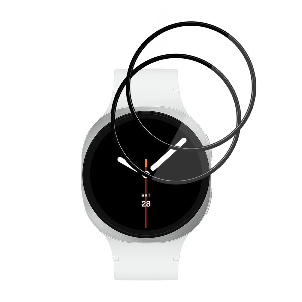 Techsuit Nano Flex Protection Film for Samsung Galaxy Watch8 44mm, Set of 2 pieces, Plastic, Black - Image 2