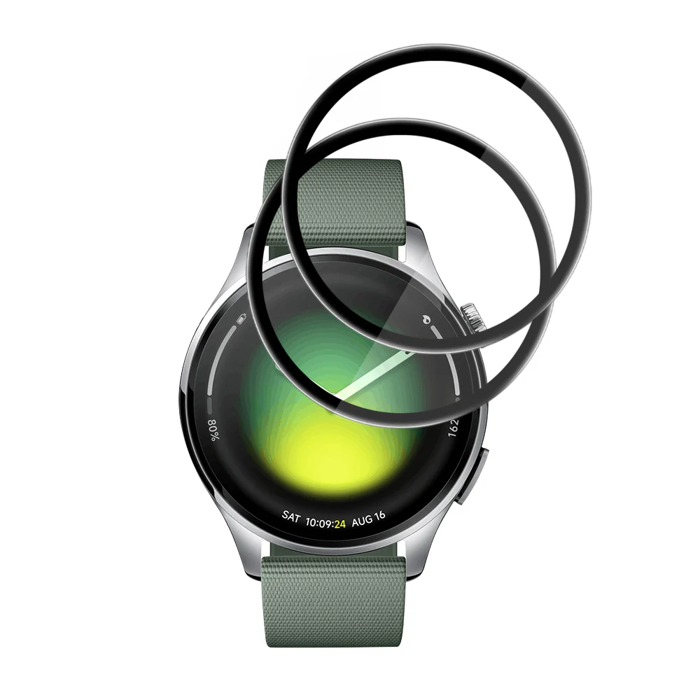 Techsuit Nano Flex Protection Film for Xiaomi Watch 5, Set of 2 Pieces, Plastic, Black - Image 2