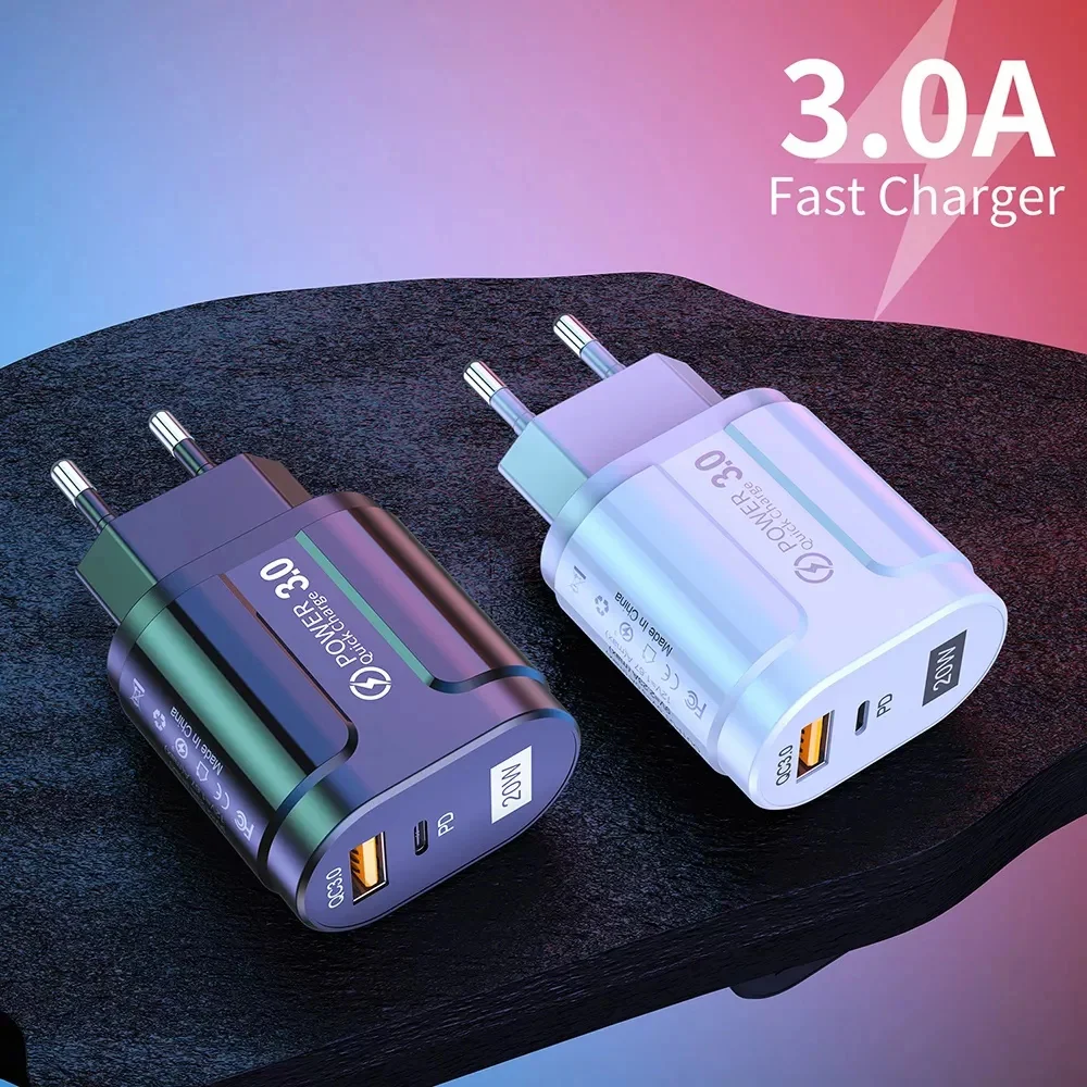 Techsuit Premium Network Charger, 20W, 3A, 1 x USB-A - 1 x USB-C, White - Image 3