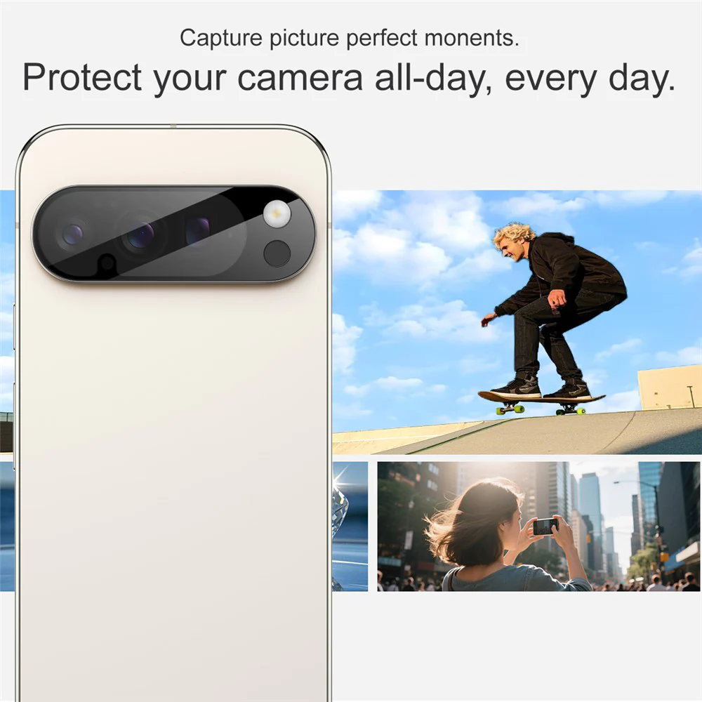 Techsuit Rear Camera Protection Film for Google Pixel 10a, Tempered Glass, Black - Image 5