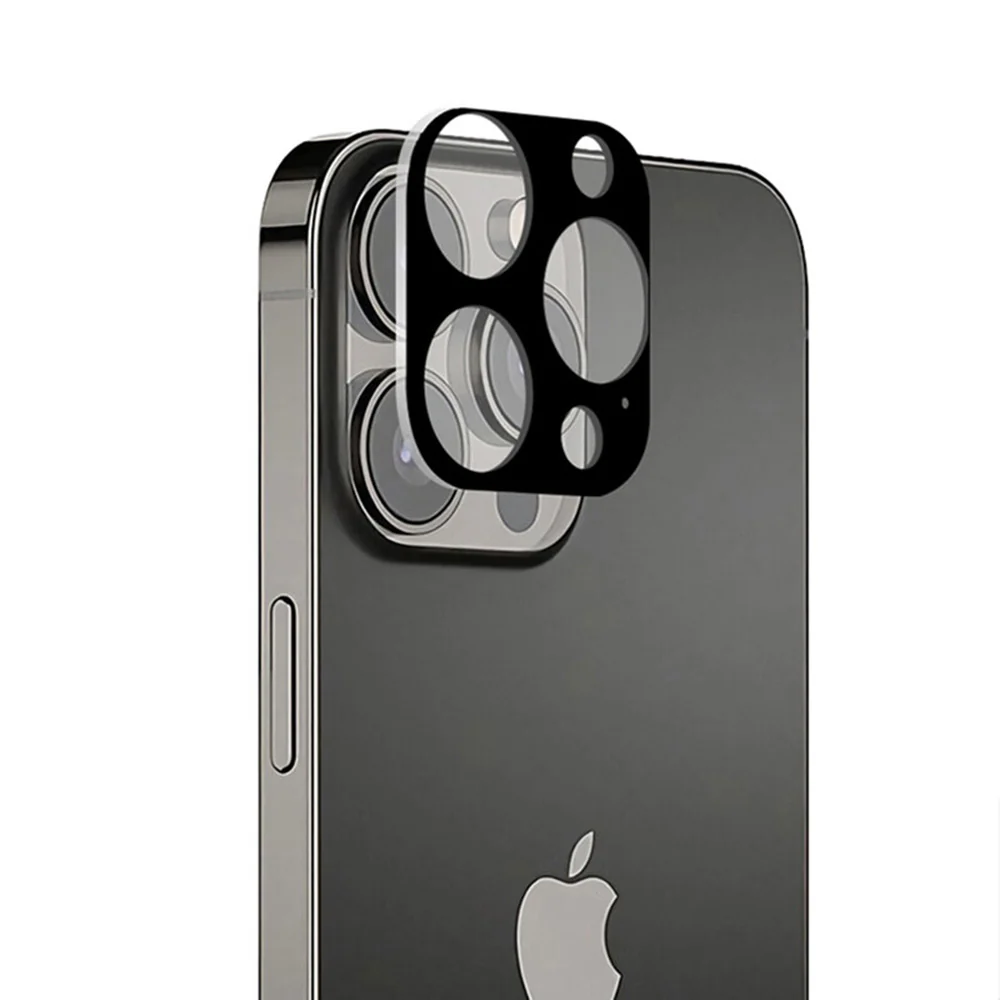 Techsuit Rear Camera Protective Film for Apple iPhone 13 Pro Max / 13 Pro, Tempered Glass, Black