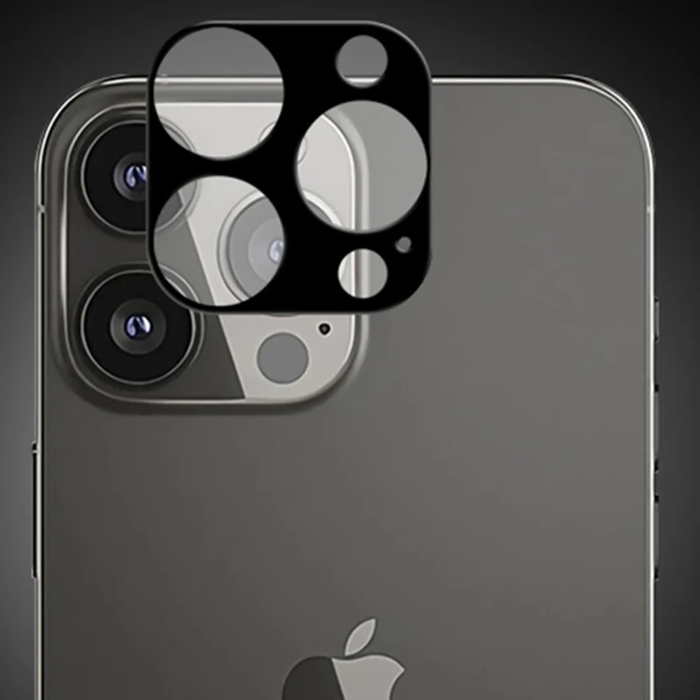 Techsuit Rear Camera Protective Film for Apple iPhone 13 Pro Max / 13 Pro, Tempered Glass, Black - Image 3
