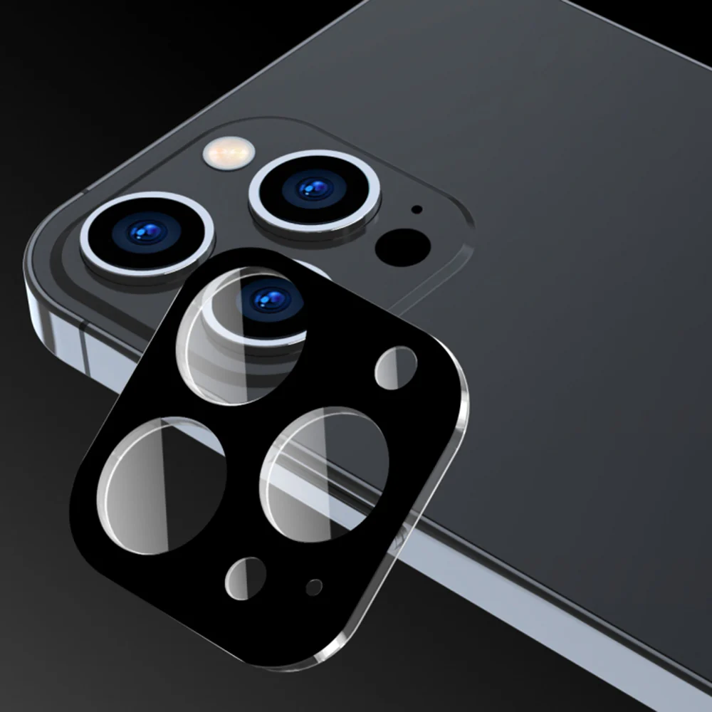 Techsuit Rear Camera Protective Film for Apple iPhone 16 Pro Max / 16 Pro, Tempered Glass, Black - Image 4