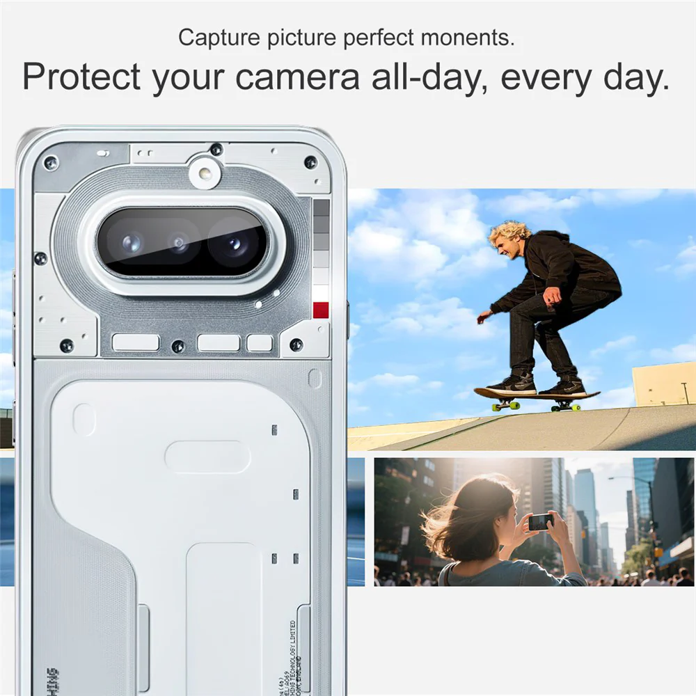 Techsuit Rear Camera Protective Film for Nothing Phone (4a), Tempered Glass, Black - Image 3