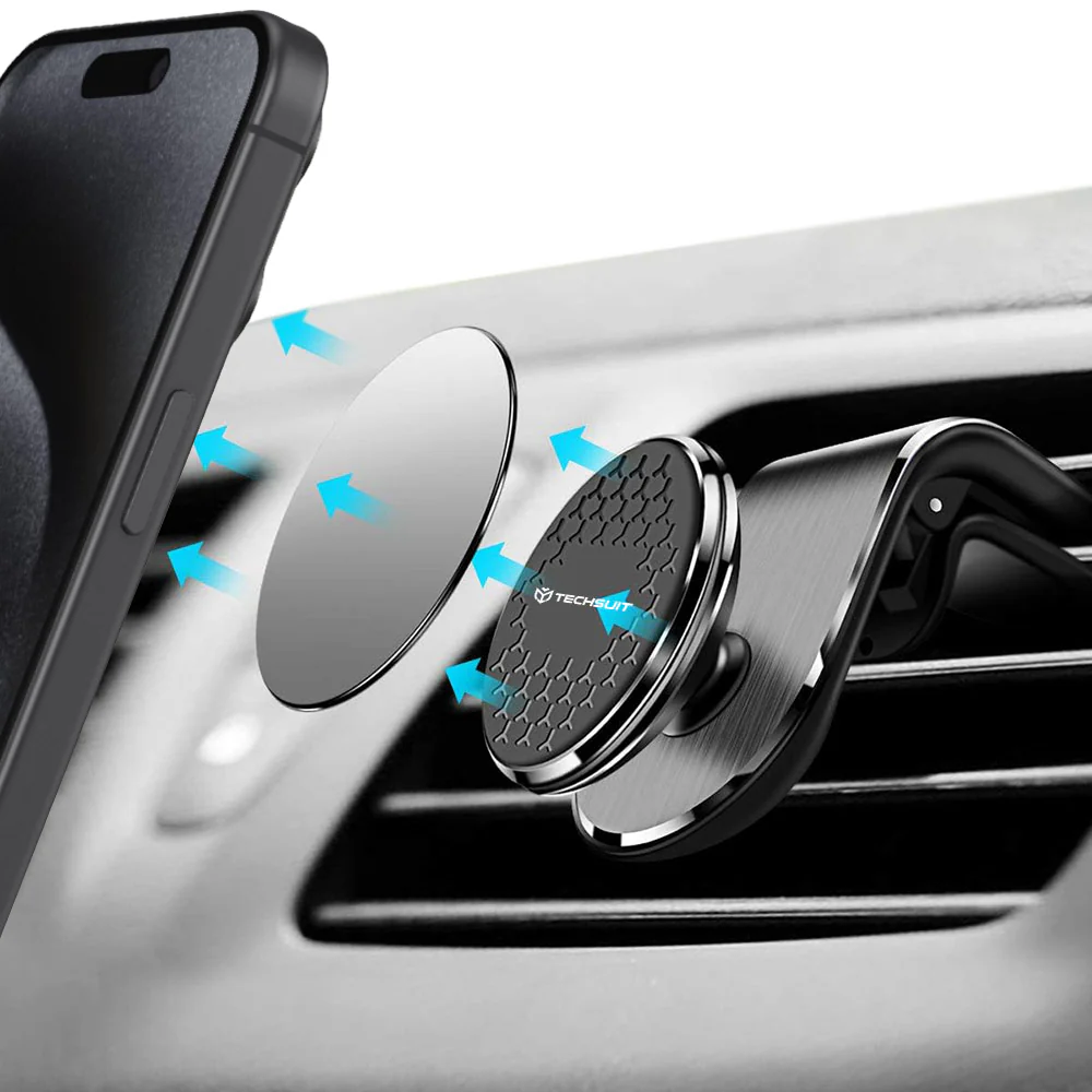Techsuit S8 Magnetic Car Holder, Universal, Silver - Image 5