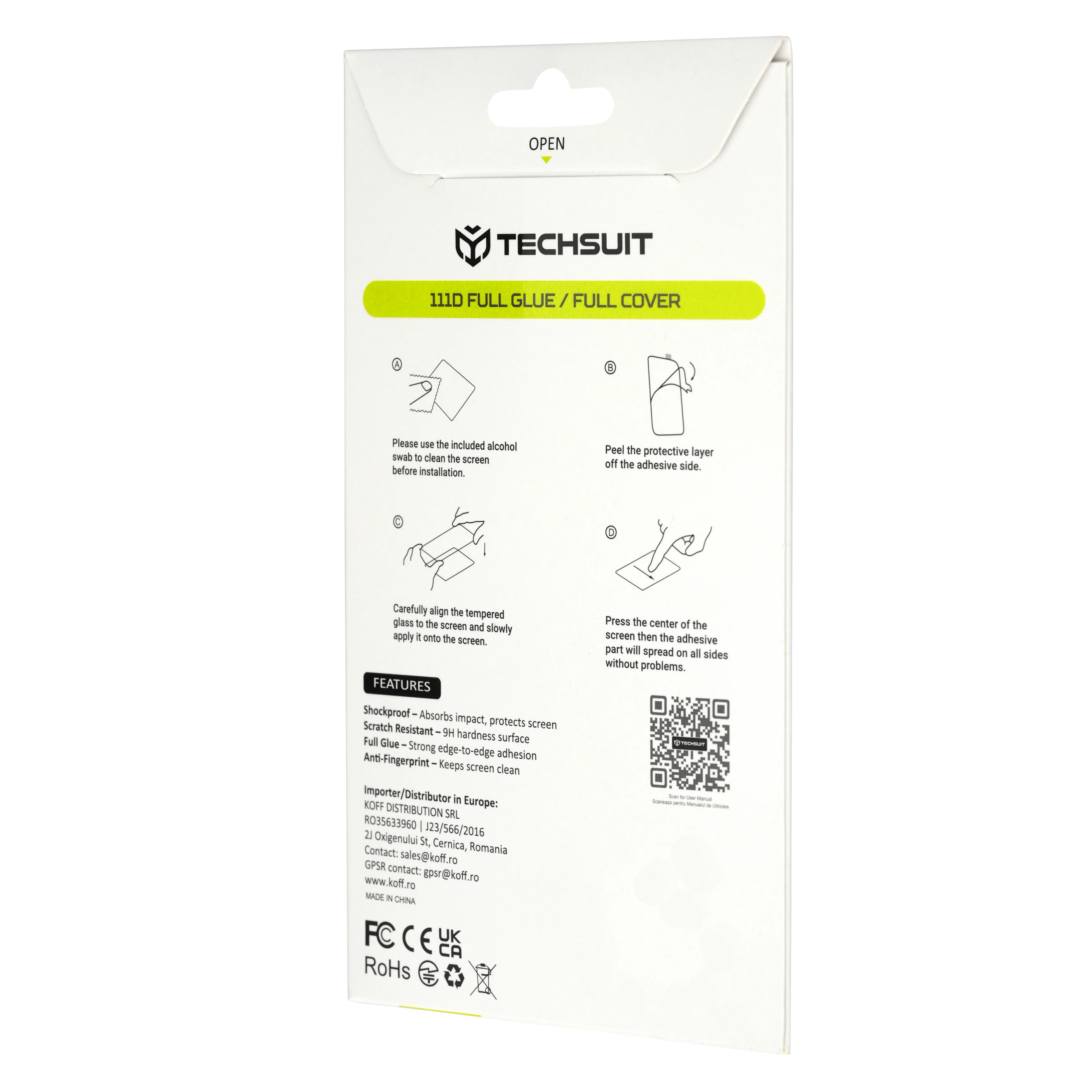 Techsuit Screen Protector Film for Motorola Moto G47 / G37 Power / G37, Tempered Glass, Full Glue, 111D, Black - Image 4