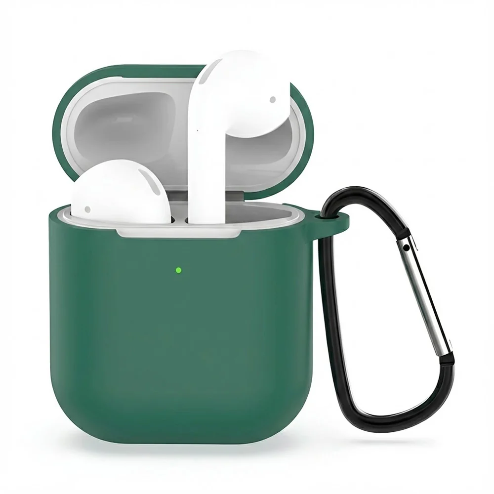 Techsuit Silicone Case for Apple AirPods Gen 1 / Gen 2, Dark Green
