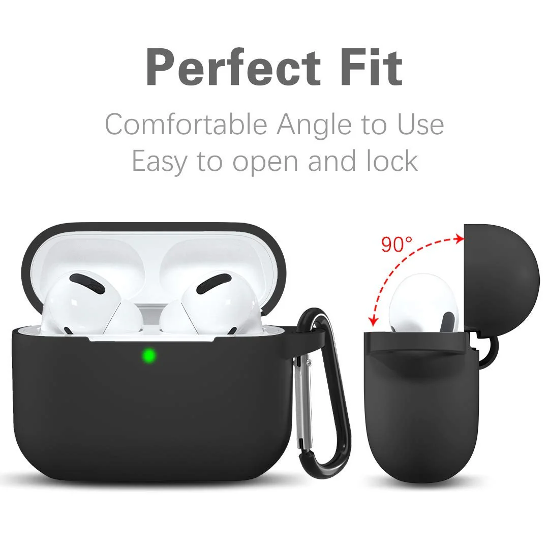 Techsuit Silicone Case for Apple AirPods Pro Series, Black - Image 4