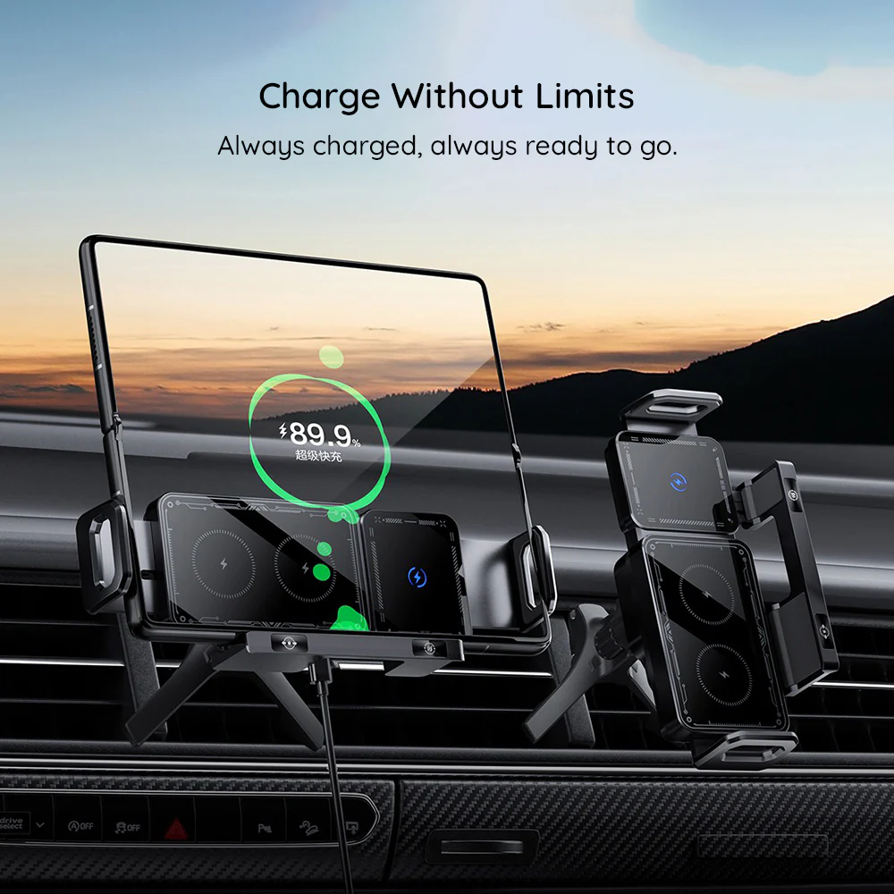 Techsuit SW1 ModoDock Wireless Car Charger, 15W, 1.67A, Black - Image 2