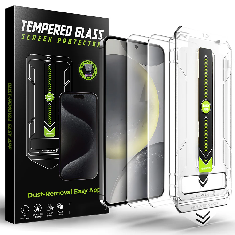 Techsuit TitanGlass CrystalHD Screen Protector for Samsung Galaxy S25 S931 / S24 S921, Tempered Glass, Full Glue, Set of 2 pieces