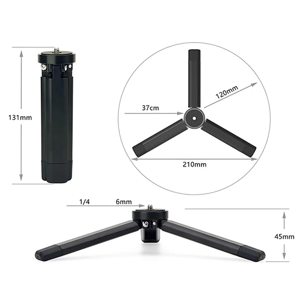 Techsuit TPD2 1/4inch Tripod, Black - Image 3