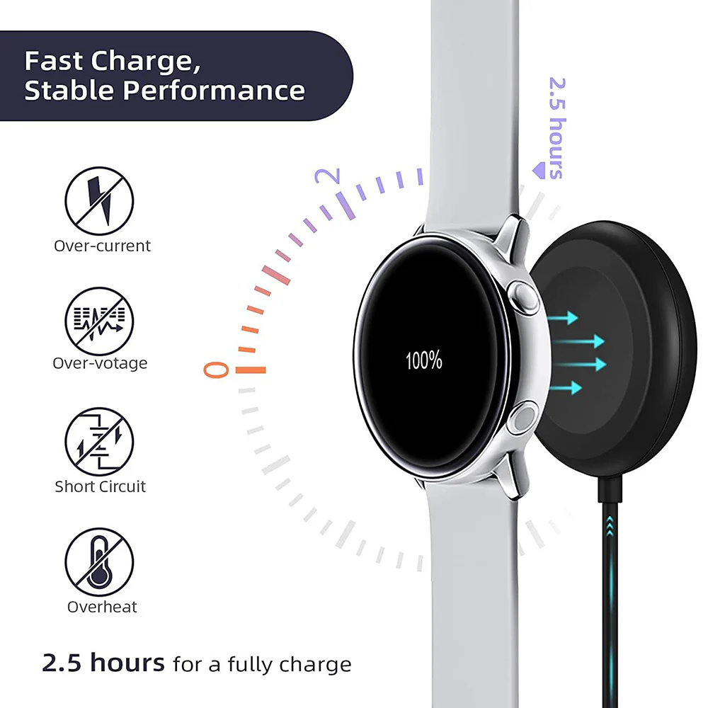 Techsuit TSC11 Wireless Charger for Samsung Galaxy Watch Series, USB-A, Black - Image 3