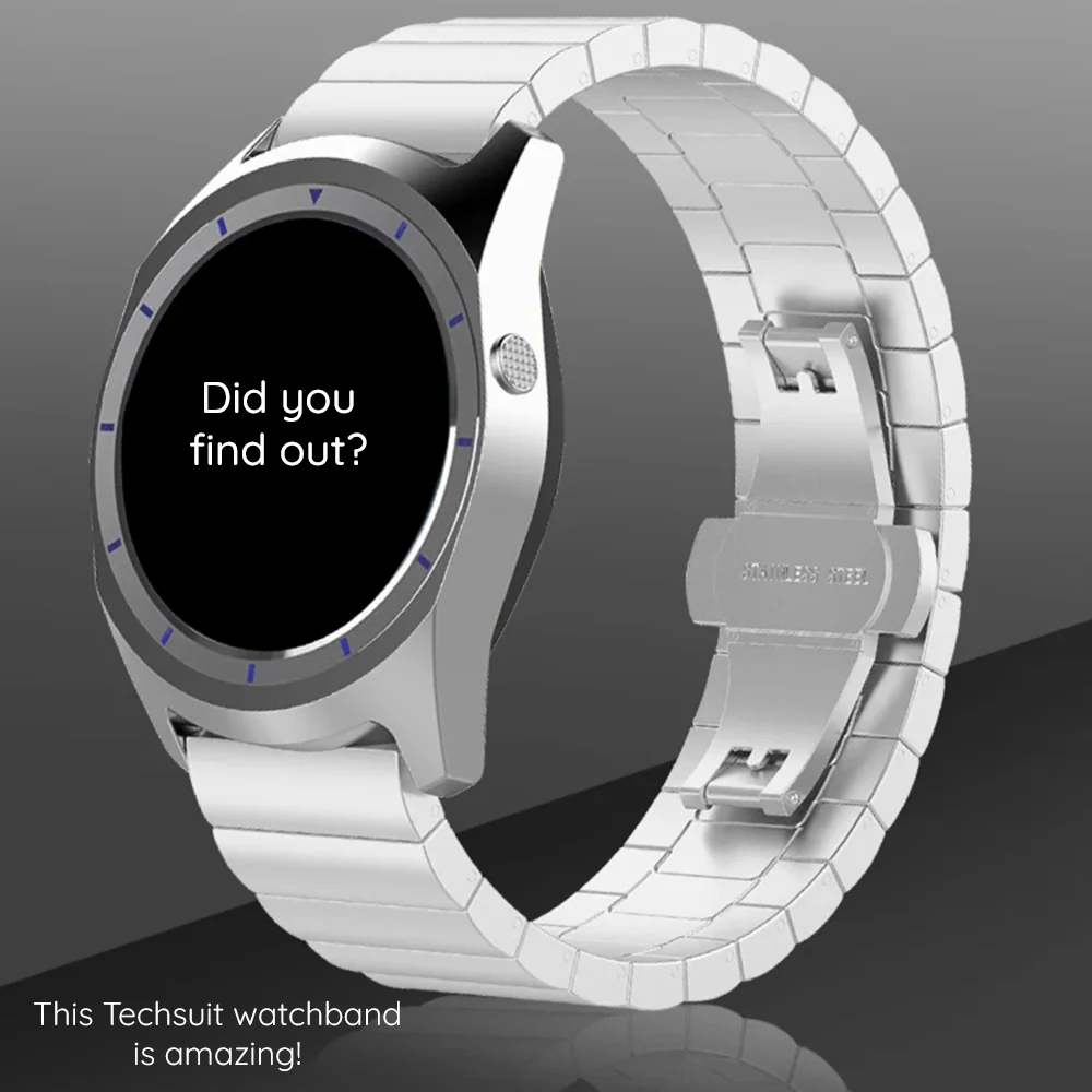 Techsuit W012 Strap for Apple Watch 49mm / 46mm / 45mm / 44mm / 42mm Series, Silver - Image 2