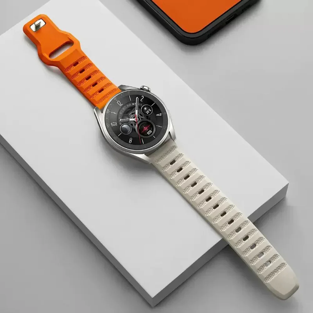 Techsuit W050 Strap for Samsung Galaxy Watch / Huawei Watch Series, Beige Orange - Image 4