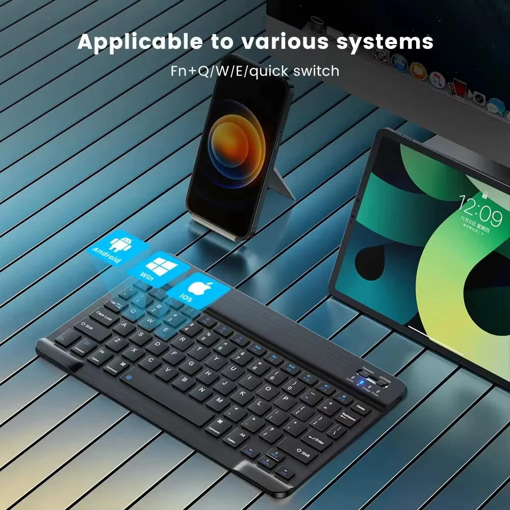 Techsuit WK1 Wireless Keyboard, RGB, Black - Image 3