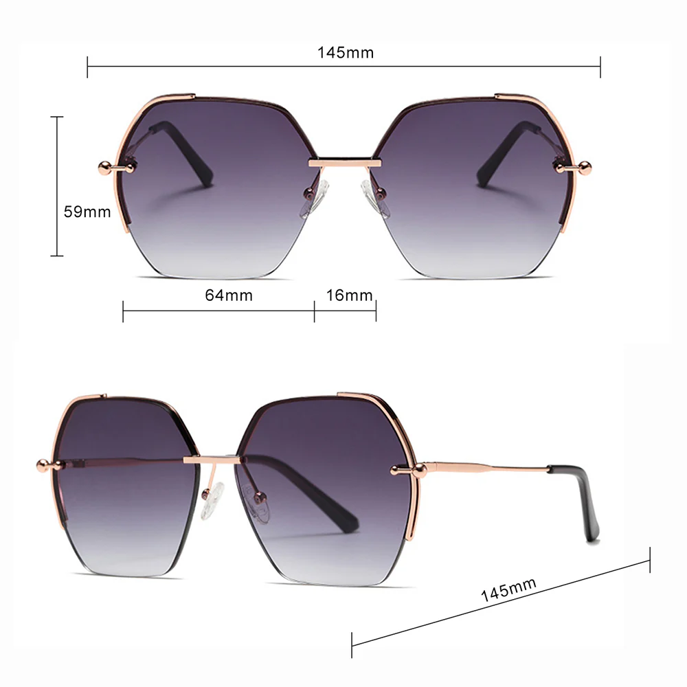Techsuit Women's Sunglasses 8561, Pink Gold Gray - Image 7