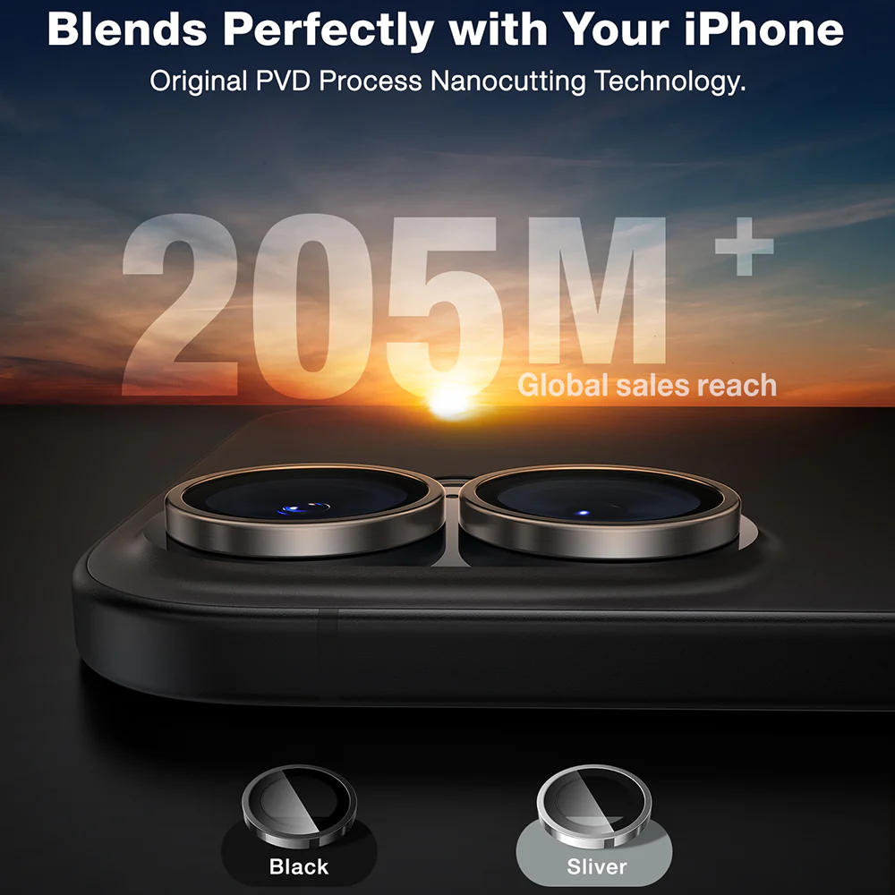 Torras Lensguard Back Camera Protection Film for Apple iPhone 16 Plus / 16, Tempered Glass, Metallic Gray - Image 4