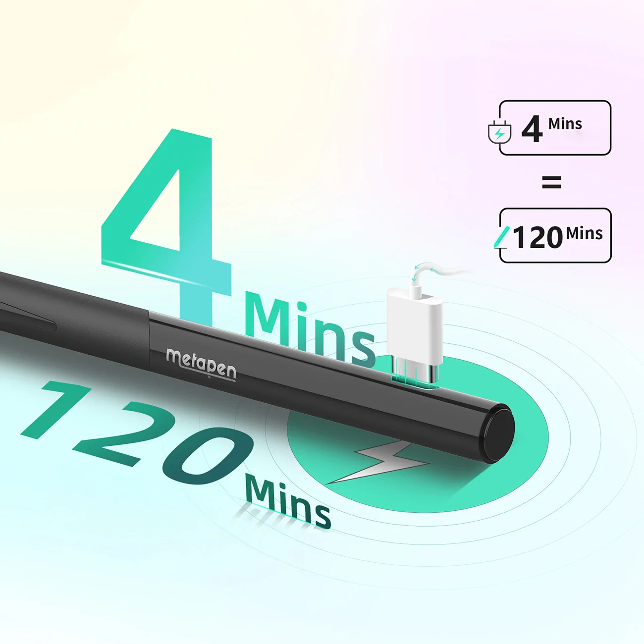 Touch Pen Metapen D1 for Apple iPad, Active Version, Black ME-APP452 - Image 2