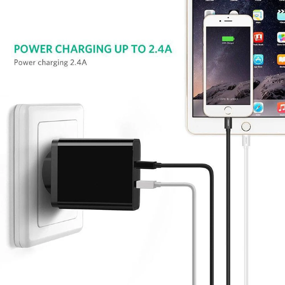 UGREEN 80823 USB-A to Lightning Data and Charging Cable, 18W, 2m, Black - Image 5