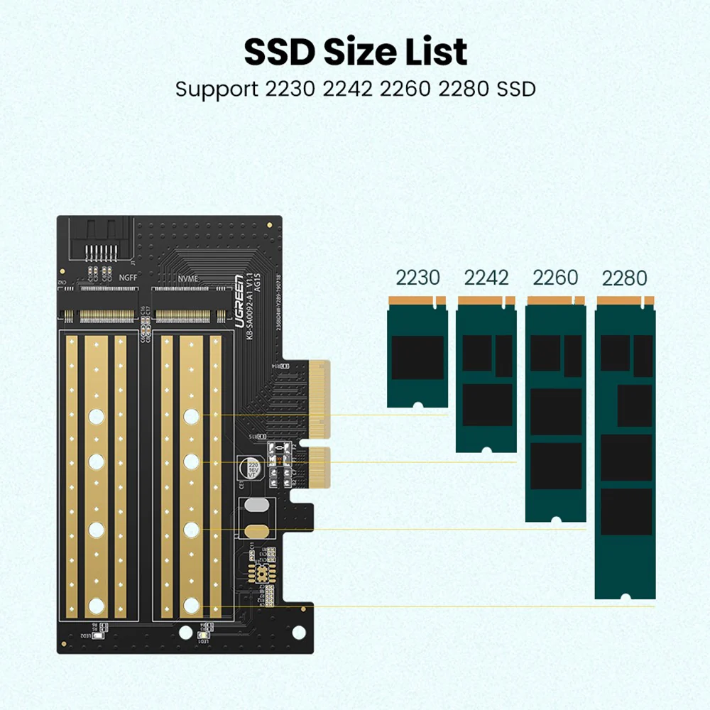 UGREEN CM302 SSD Interface Adapter (70504), NVMe M.2 / SATA - PCIe 3.0 X4 - Image 4