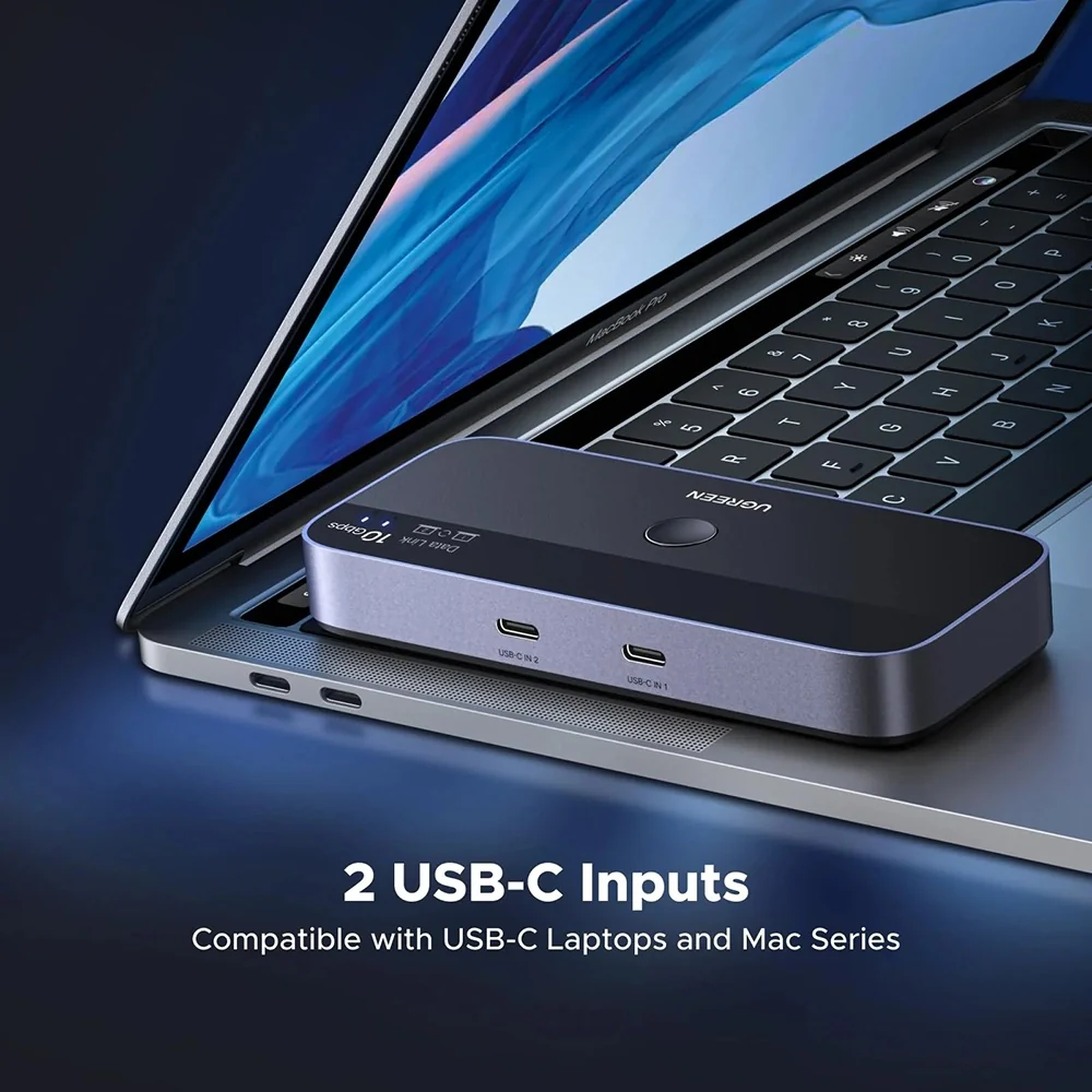 UGREEN CM691 USB Switch (45784), 3 x USB-A 3.2 - 1 x USB-C - 1 x miniUSB, Black - Image 2