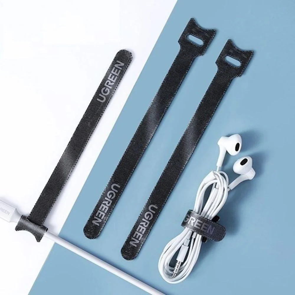 UGREEN LP401 Cable Organizer, Velcro, Set of 3 Pieces, Black - Image 6