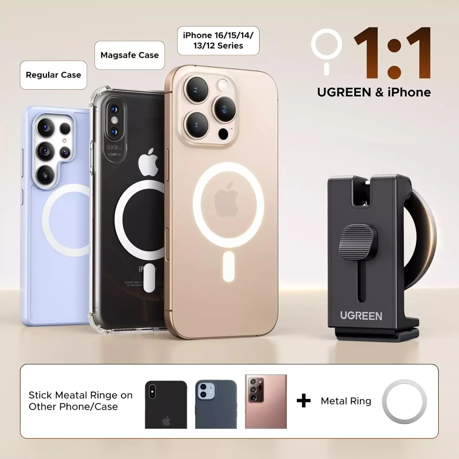 UGREEN LP863 Magnetic Holder, Universal, Black - Image 5