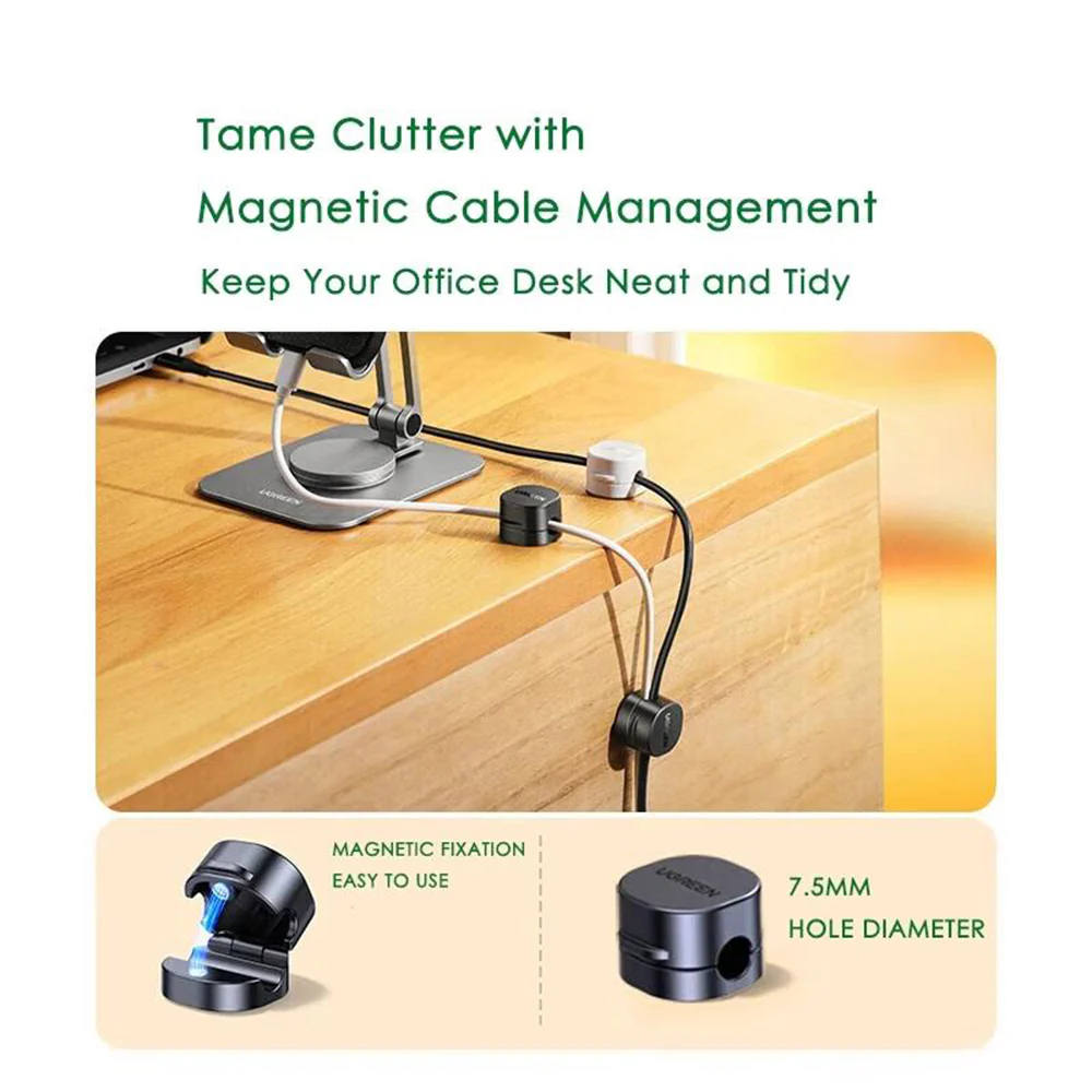 UGREEN LP886 Cable Organizer, Set of 3 Pieces, Black - Image 3