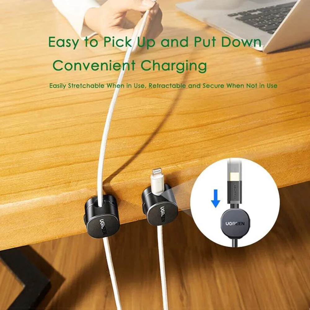 UGREEN LP886 Cable Organizer, Set of 3 Pieces, Black - Image 4