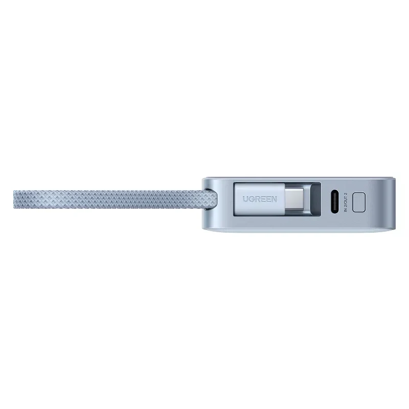 UGREEN MagFlow PB773 Wireless External Battery (65958), 10000mAh, 25W, PD + FQI, 1 x QI - 2 x USB-C, Blue - Image 4