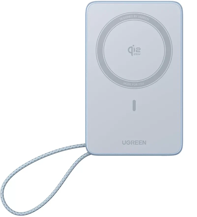 UGREEN MagFlow PB773 Wireless External Battery (65958), 10000mAh, 25W, PD + FQI, 1 x QI - 2 x USB-C, Blue - Image 5