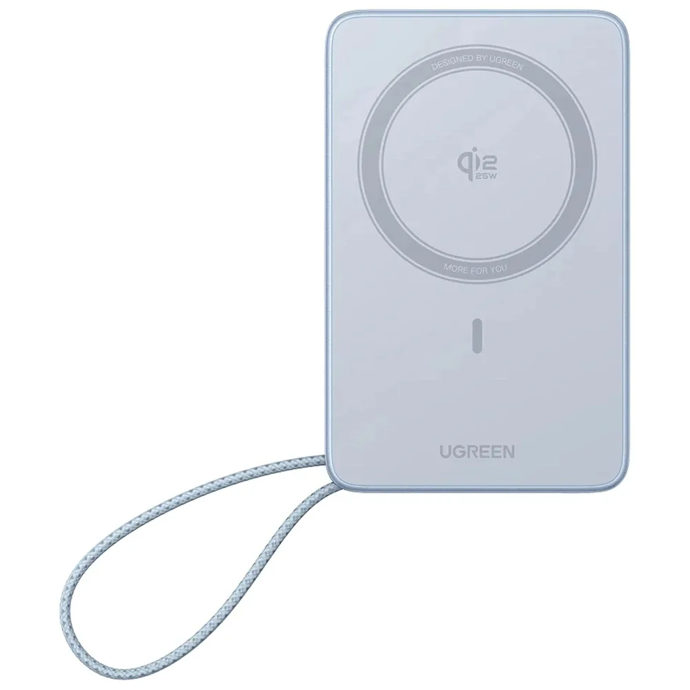 UGREEN MagFlow PB773 Wireless External Battery (65958B), 10000mAh, 25W, PD + FQI, 1 x QI - 2 x USB-C, Blue - Image 2